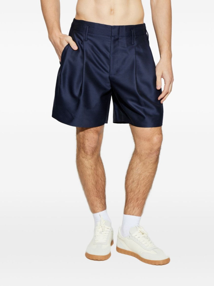 Kenzo Blue Silk And Nylon Casual Shorts