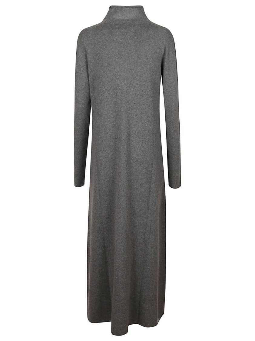 Jil Sander Relaxed Fit Midi Dress With Mock Neck And Long Sleeves