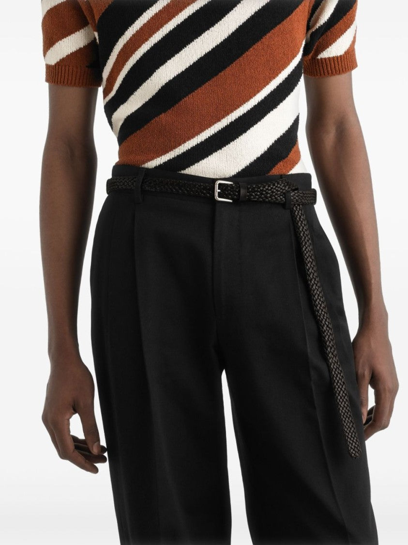 Dolce & Gabbana Classic Woven Design Belt With Pin-Buckle Fastening