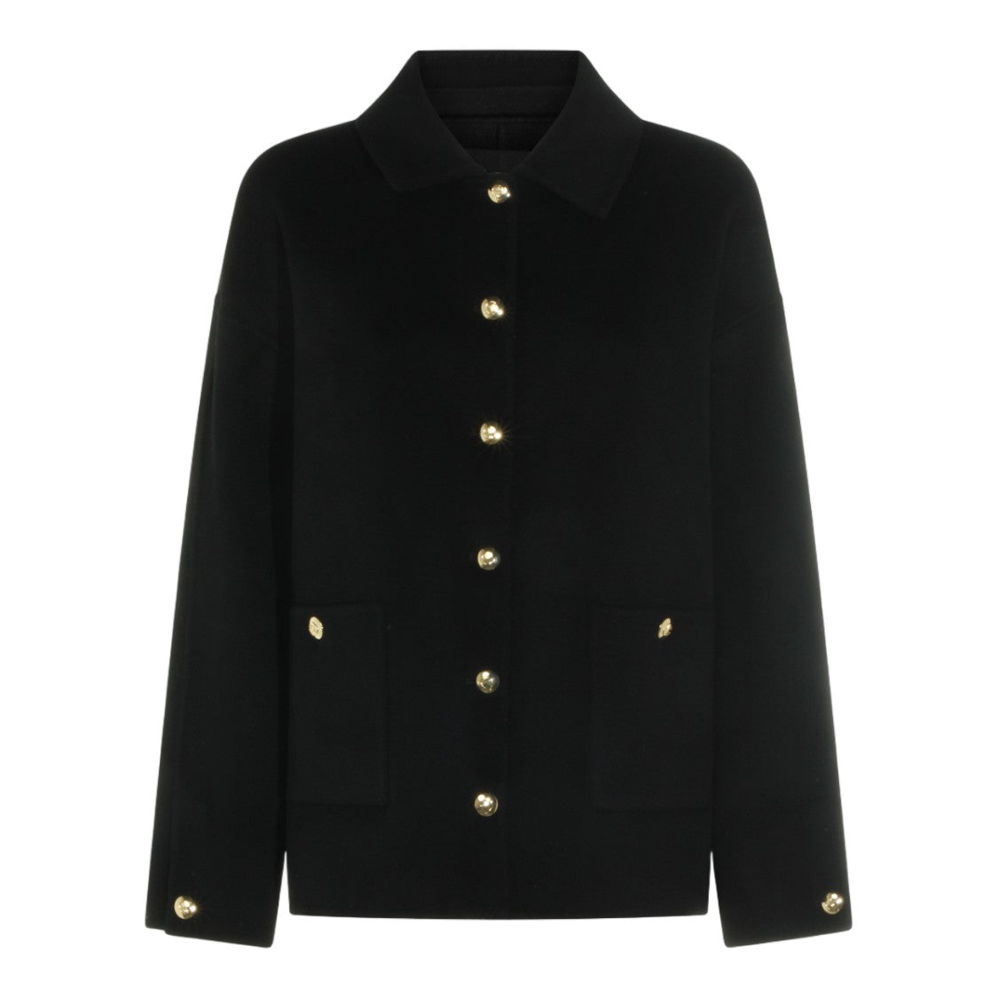 Anine Bing Minimalist Black Jacket With Classic Collar