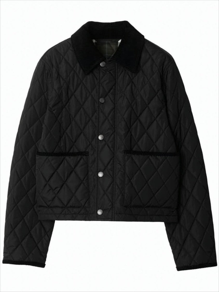 Burberry Quilted Black Jacket With Classic Collar