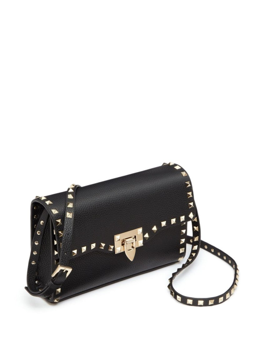 Valentino Garavani Textured Leather Rectangular Bag With Pyramid Studs