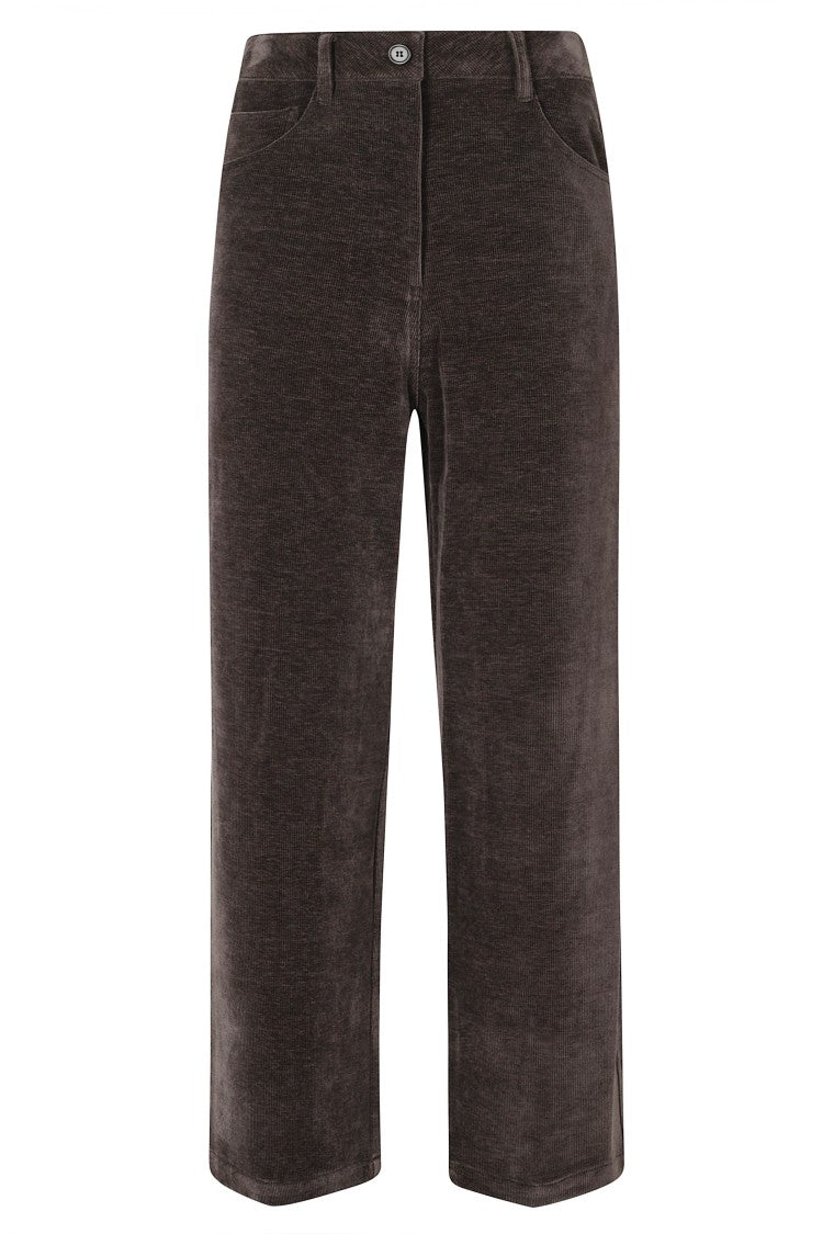 Low Classic Charcoal Brown Stretch Corduroy Soft-Fit Pants