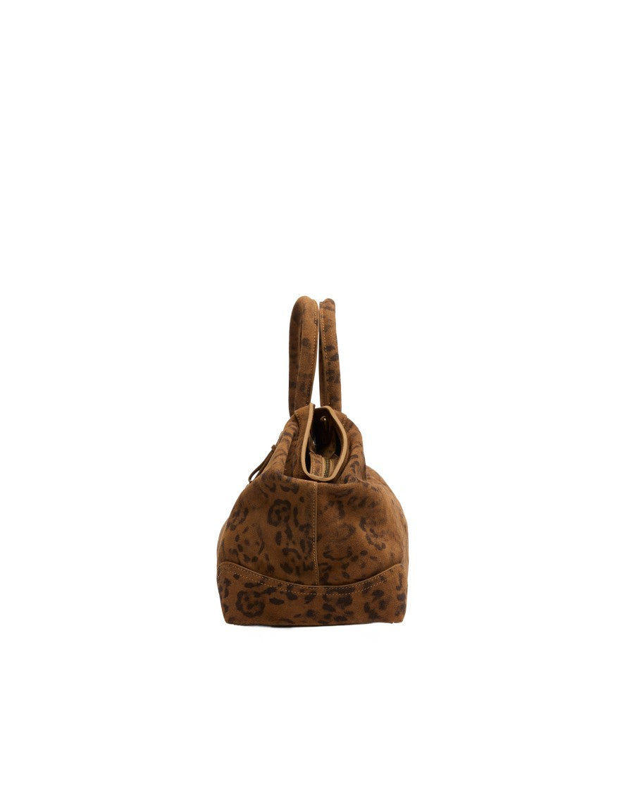 Ash Leopard Print Jaqueline Suede Shoulder Bag