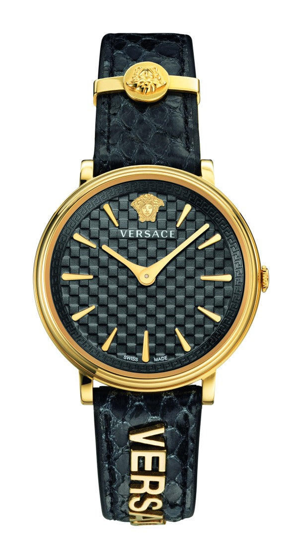 Versace Gold-Tone Stainless Steel Analog Watch With Medusa Emblem