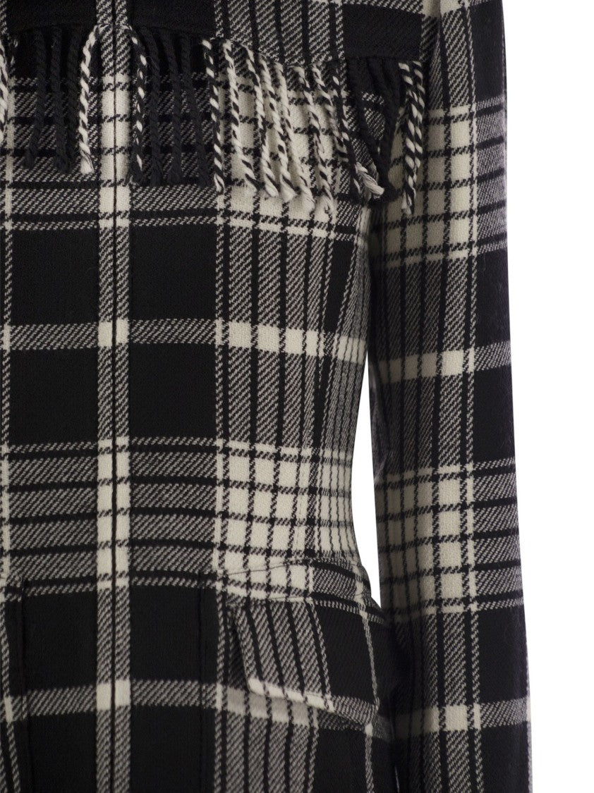 Polo Ralph Lauren Plaid Wool Jacket With Fringes