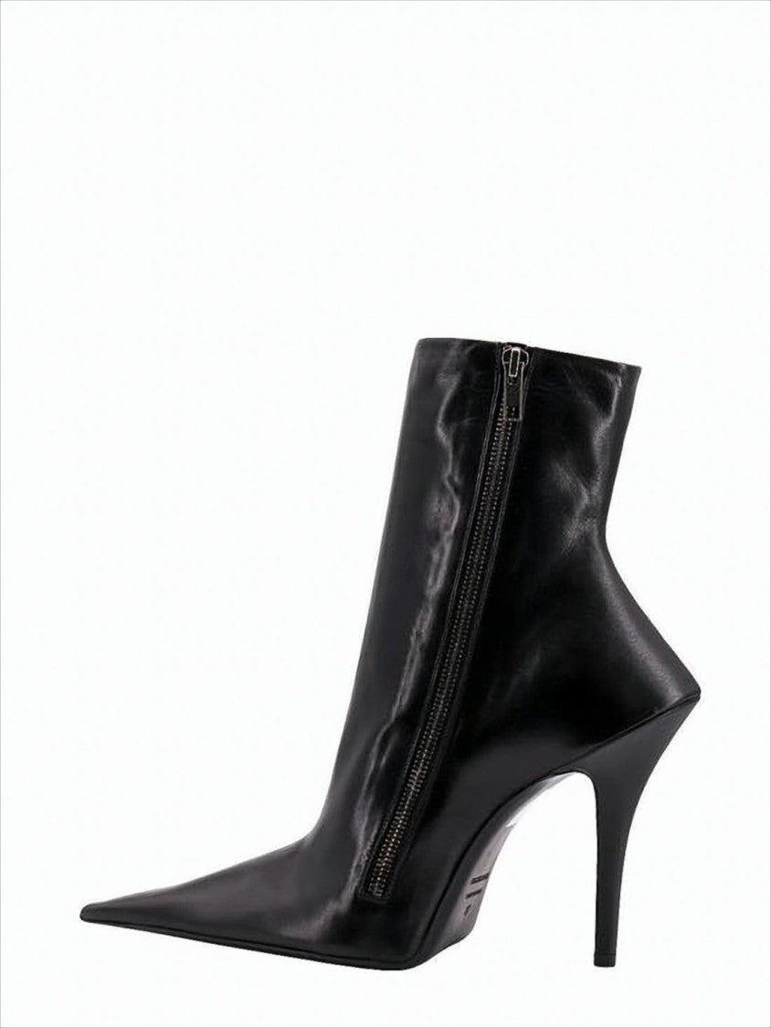 Balenciaga Pointed Toe Ankle Boots With Stiletto Heel And Side Zipper
