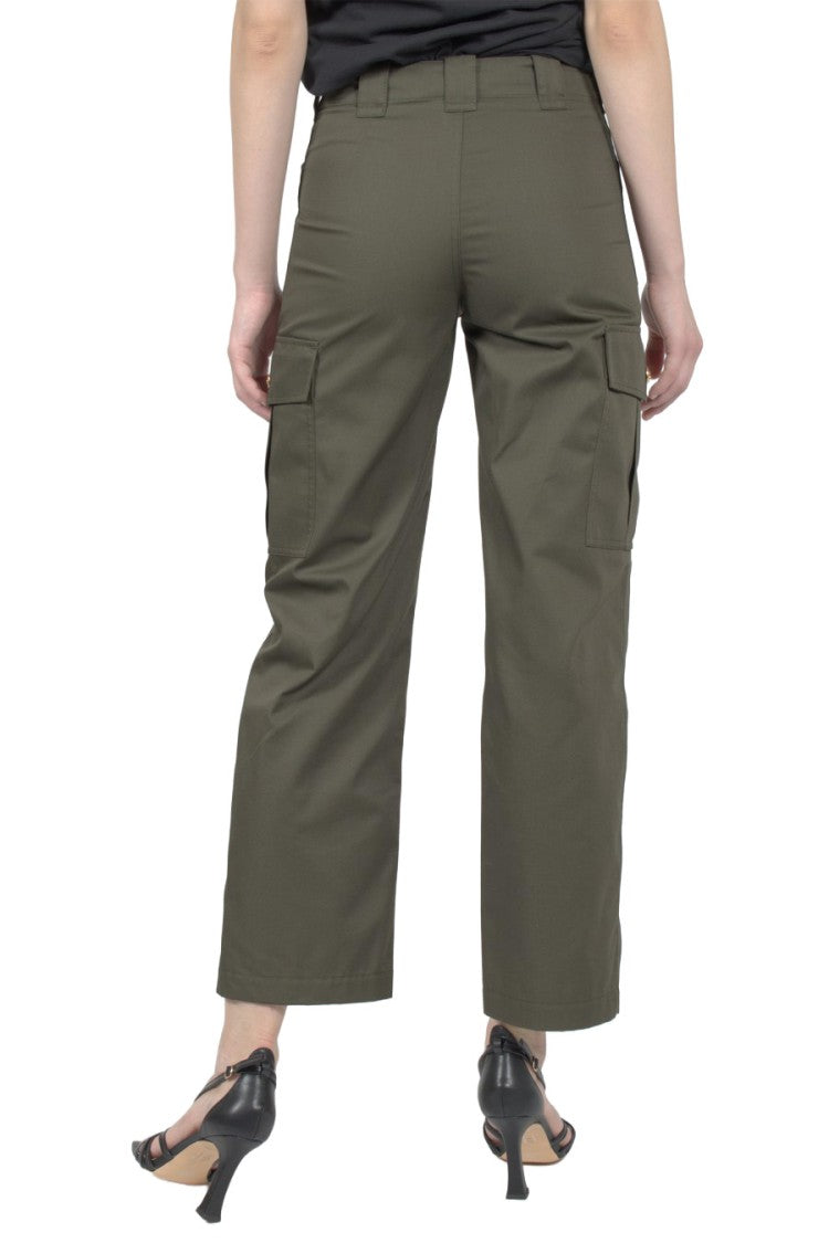 Céline Forest Green Cotton-Blend Cropped Pants