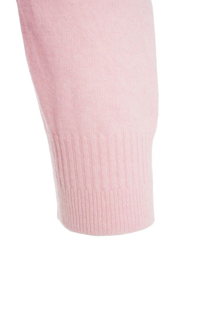 Grifoni Light Pink Crew Neck Wool Sweater