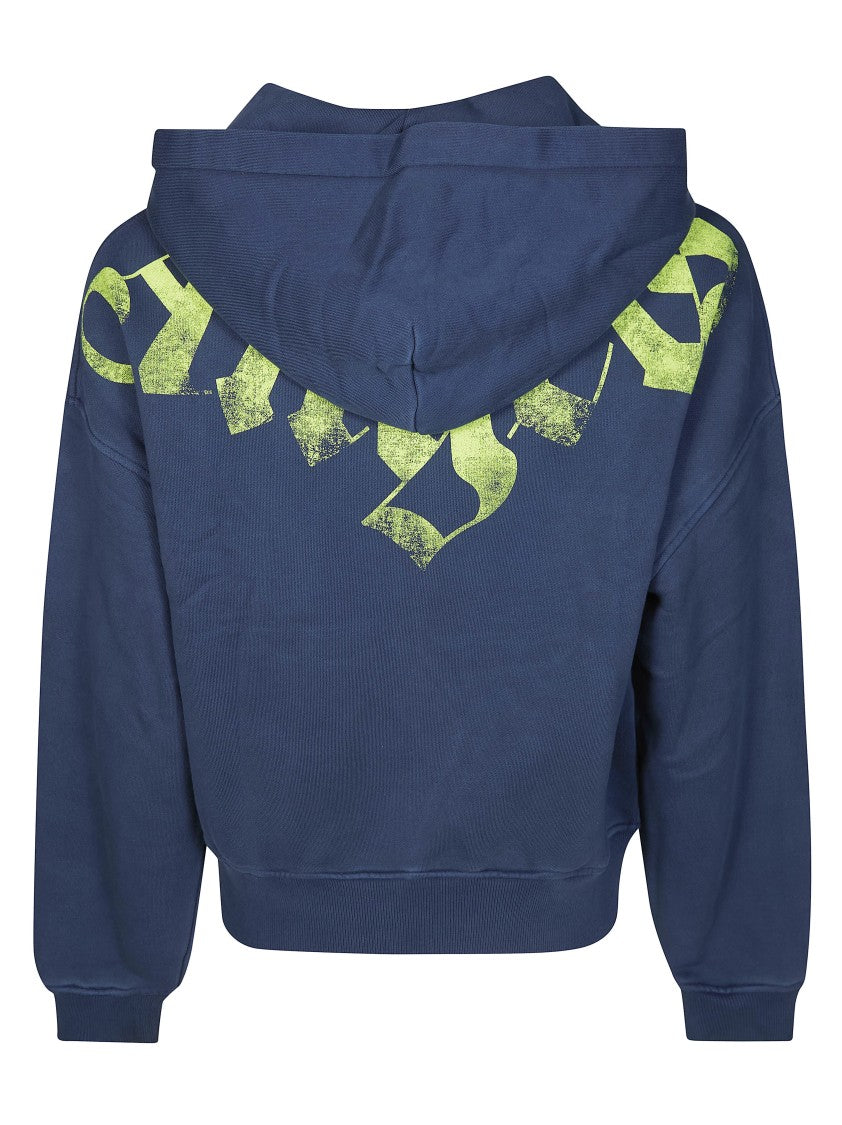 Palm Angels Deep Ocean Big Neck Logo Hoodie