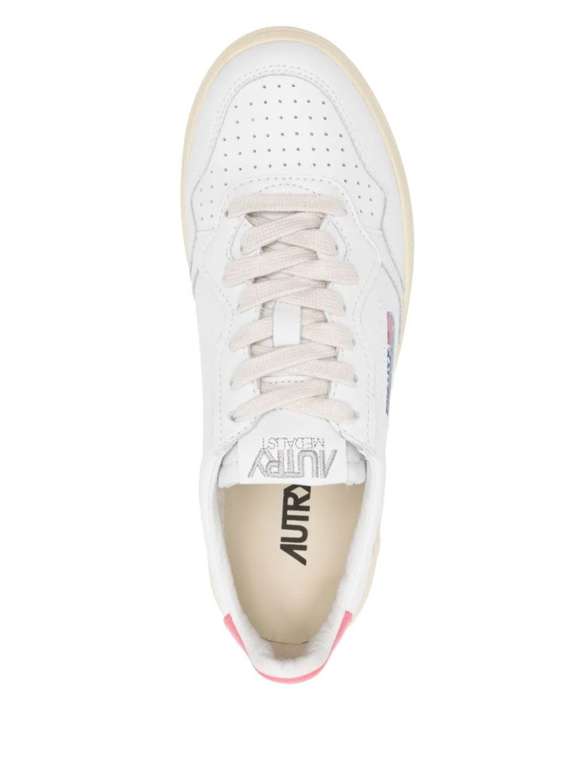 Autry White Leather Low-Top Sneakers With Perforated Detailing