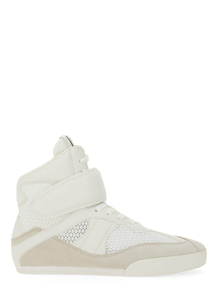 Chloé Kick Low-Top Calf Leather Ankle Sneakers