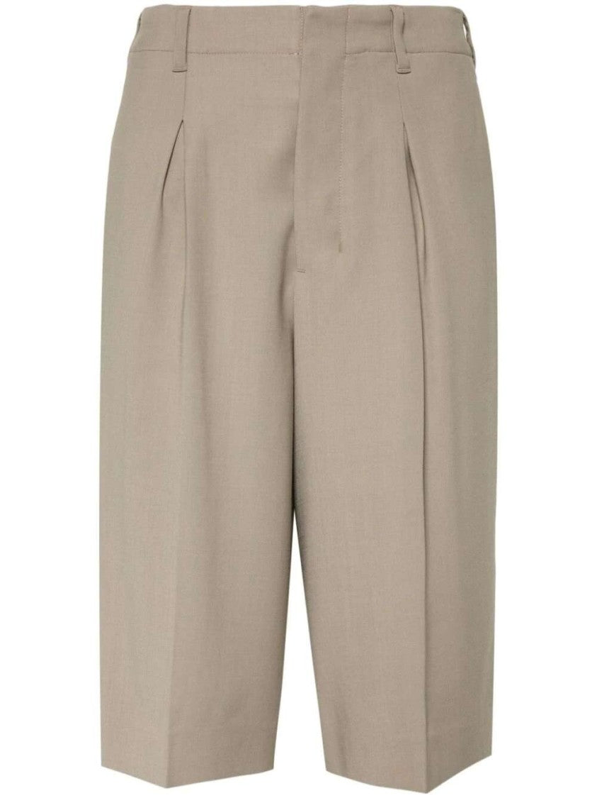 Ami Taupe Brown Tailored Knee Shorts