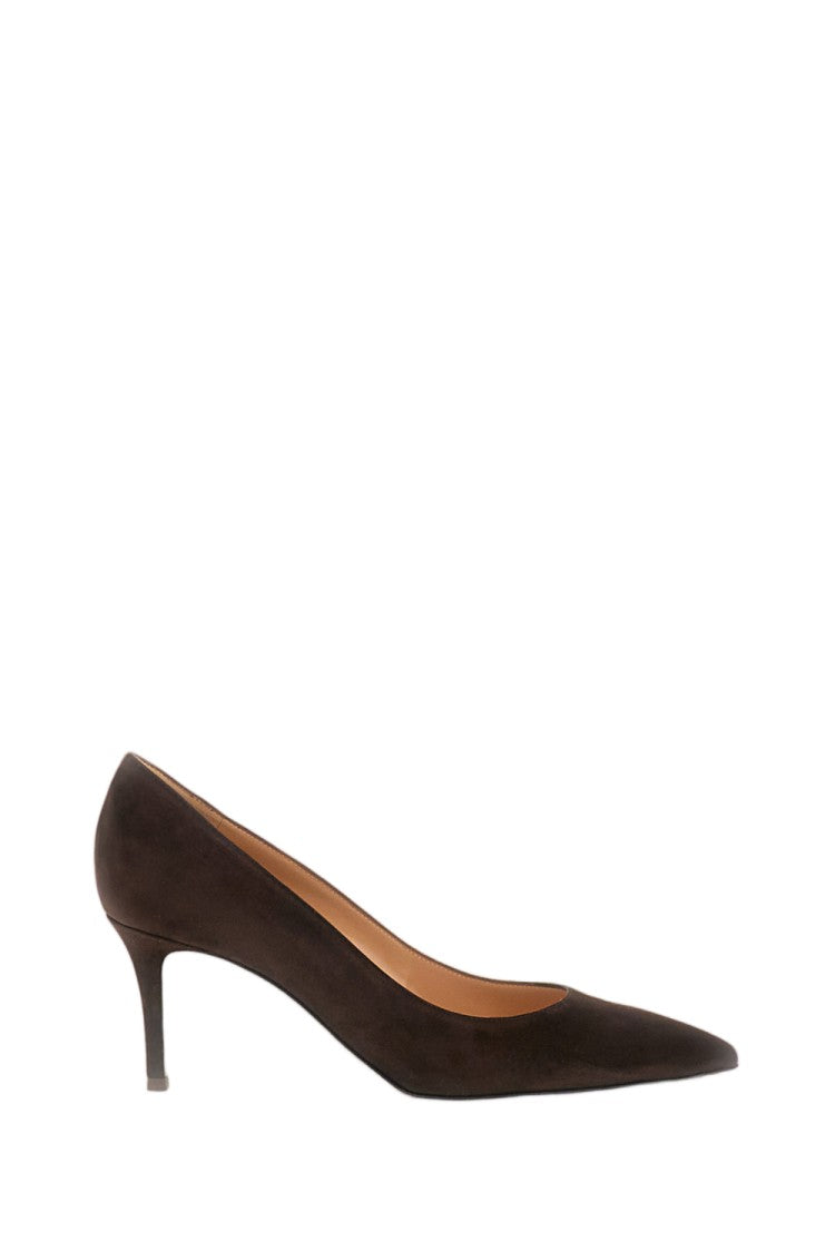 Gianvito Rossi Brown Décolletté Gianvito 70 Suede Pointed Pumps