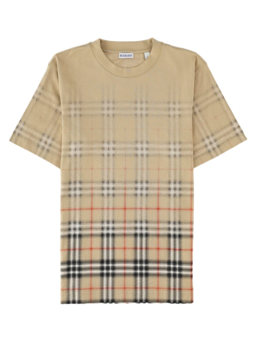 Burberry Multicolour Gradient Plaid Cotton T-Shirt