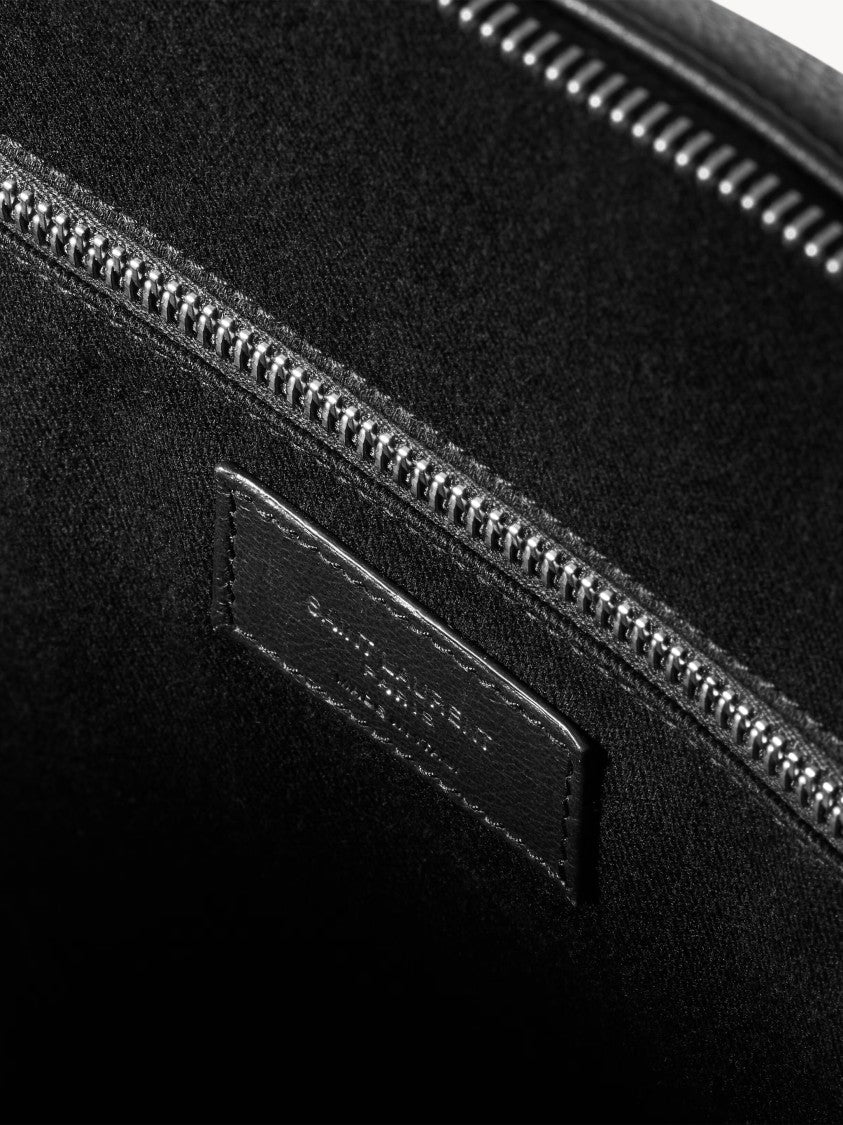Saint Laurent Black Bowling Rectangular Leather Duffle