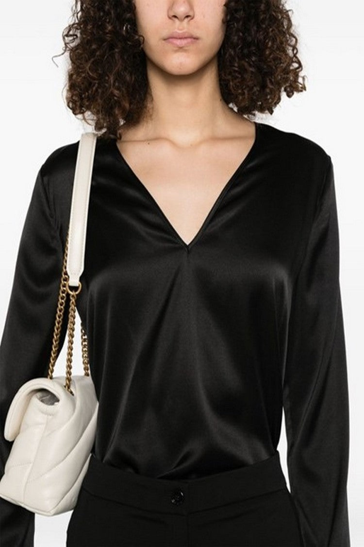 Pinko Silk Blend Shirt With V-Neckline