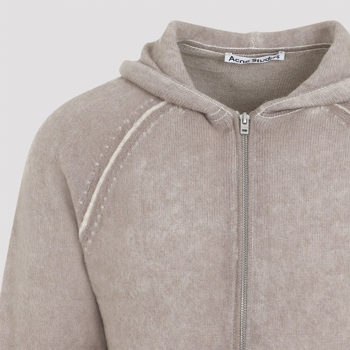 Acne Studios Beige Wool Full Zip Cardigan