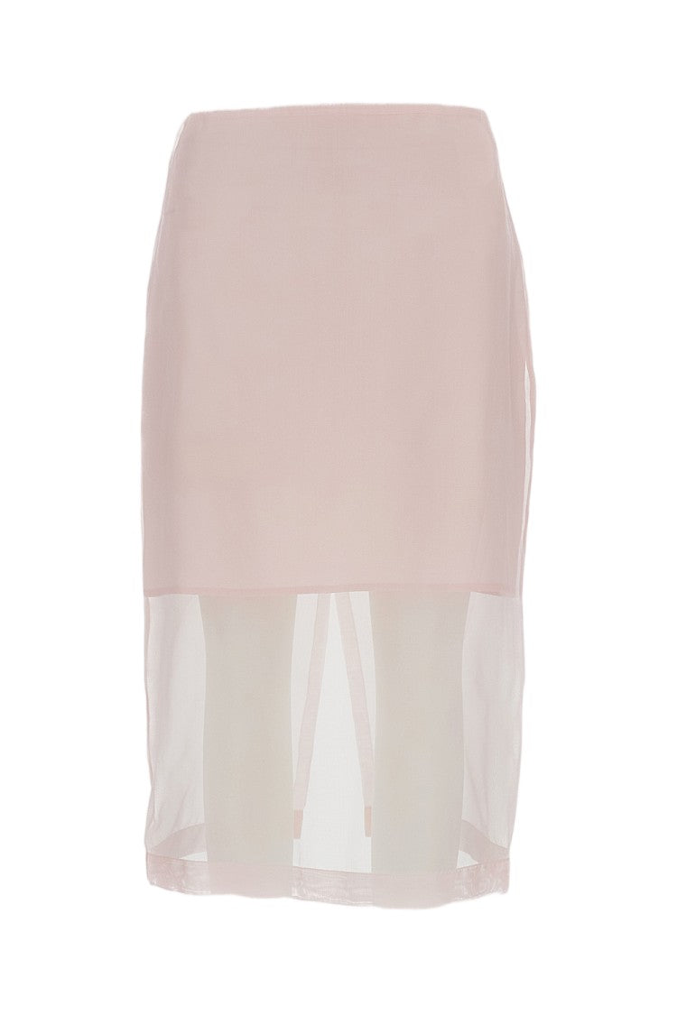 Federica Tosi Sheer Organza Silk Midi Skirt With Half-Slip Lining