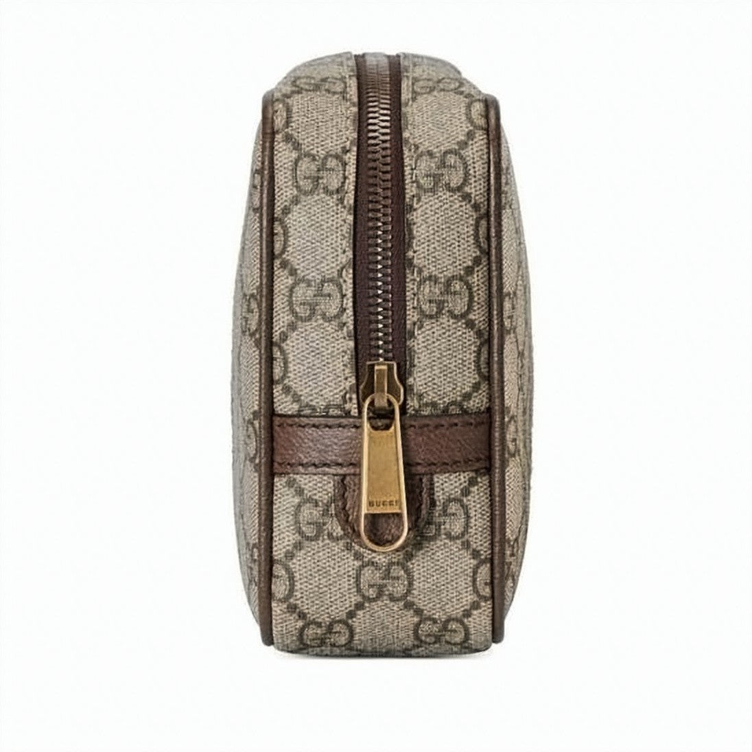 Gucci Rectangular Gg Supreme Canvas Cosmetic Case With Leather Trim