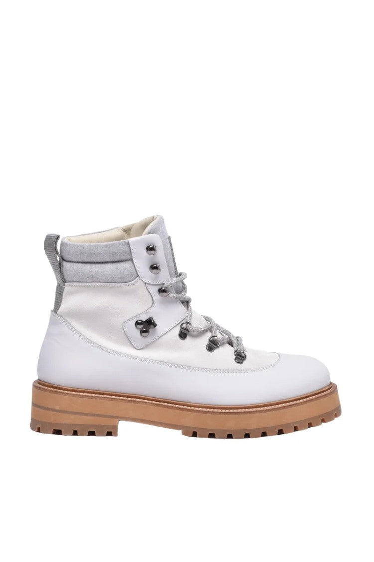 Eleventy Lace-Up Boots - White