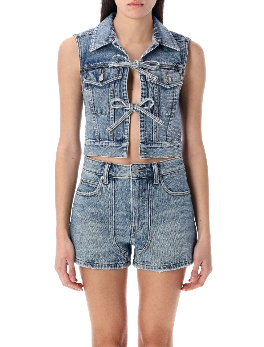 Alexander Wang Denim Vest Crystal