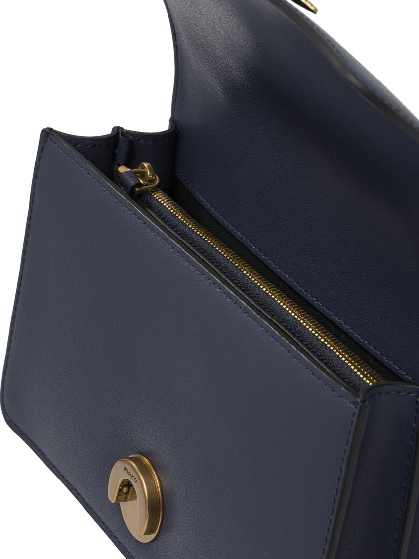 Pinko Rectangular Smooth Leather Crossbody Bag