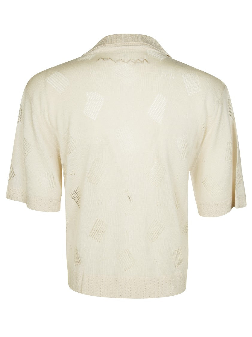 Marni Short-Sleeved Relaxed Fit Shirt With Textured Pattern