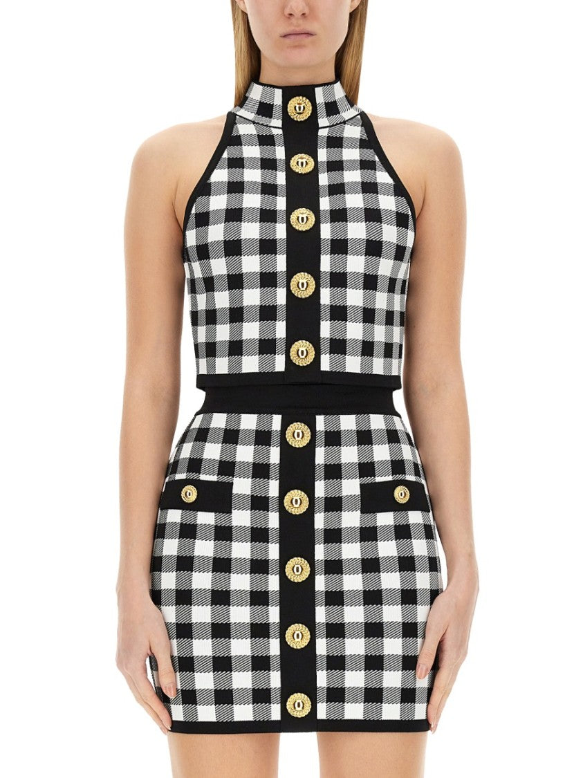 Balmain Fitted High-Neck Top