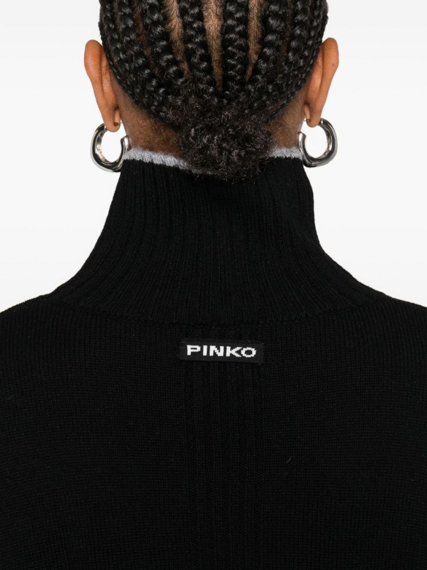 Pinko Black Wool-Cashmere Blend Sweater