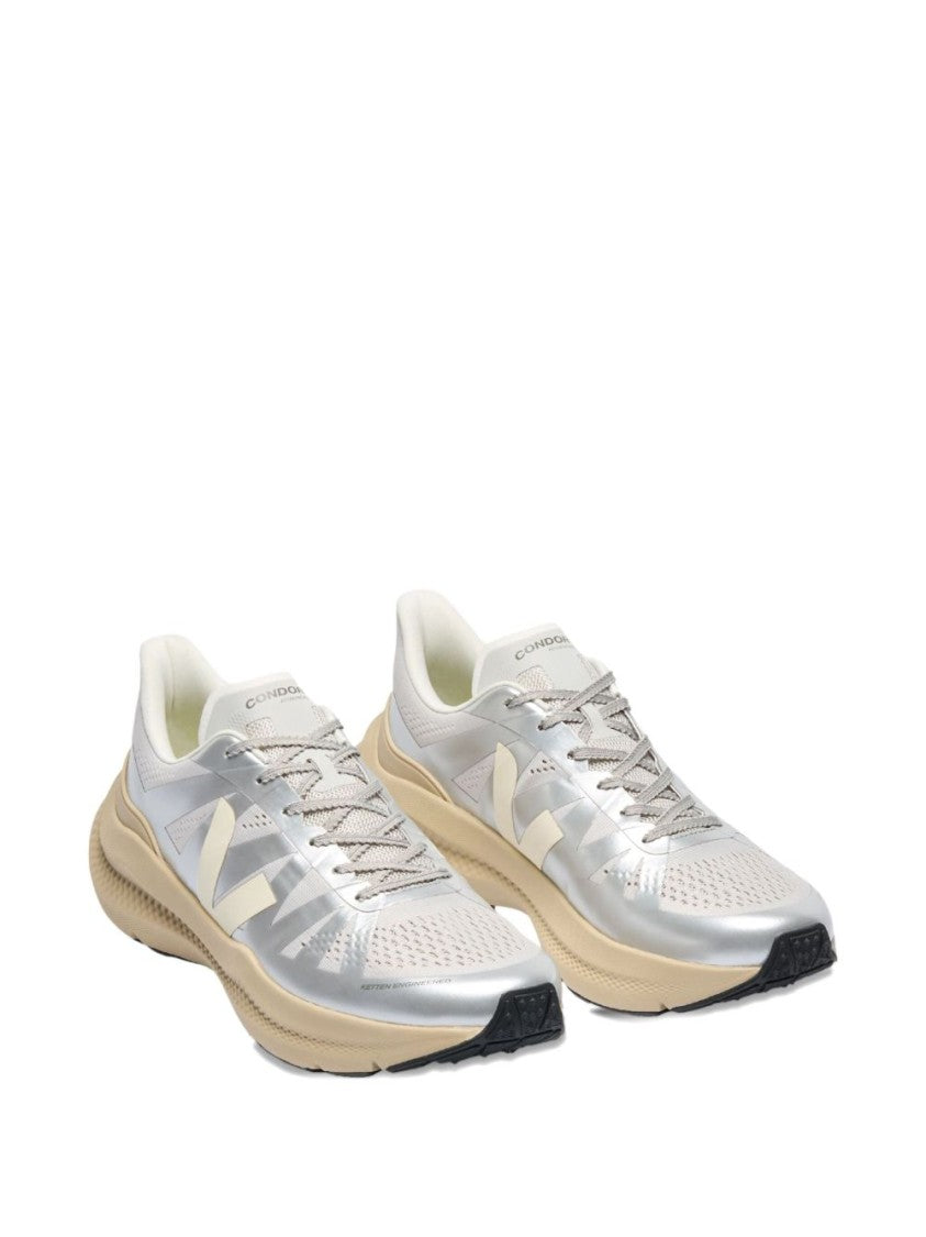 Veja Engineered Mesh Sneakers With Metallic Silver Upper