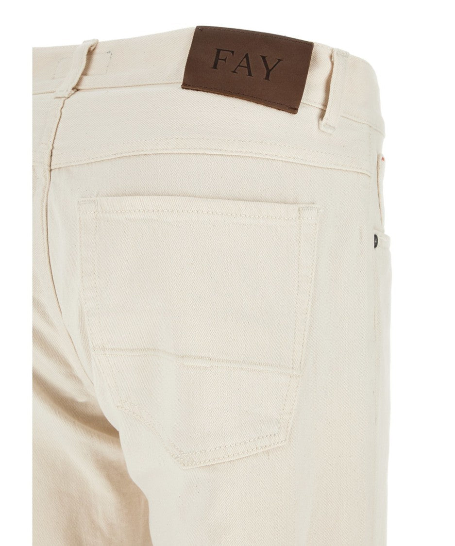 Fay Classic Straight-Leg Jeans With Subtle Stitching