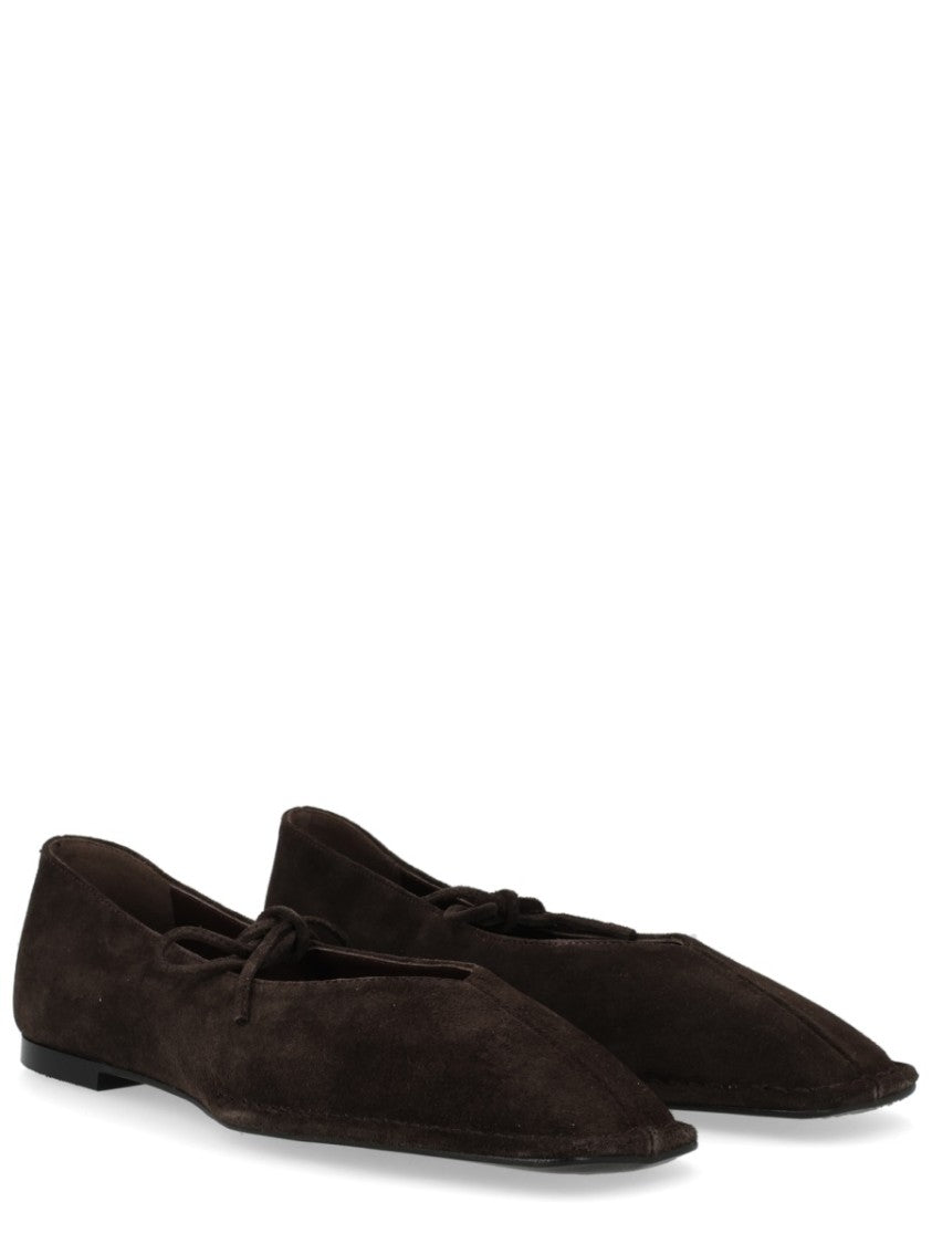 Alohas Sway Pointed Leather Bow Flats
