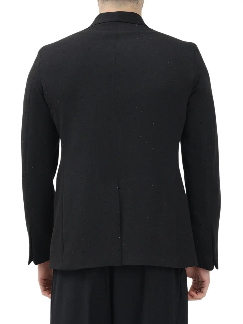 I M Brian Black Polyester Viscose Spandex Rhinestones Jacket