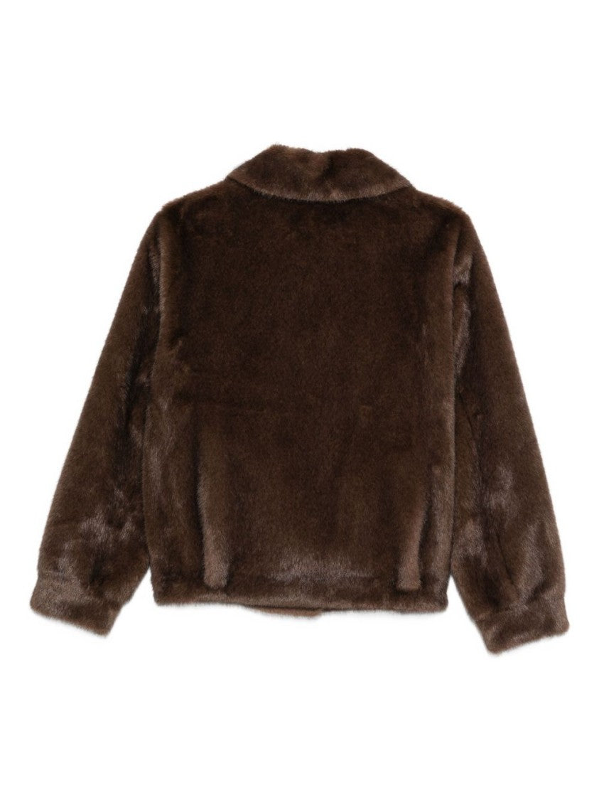 Seventy Sergio Tegon Cropped Brown Faux Fur Coat