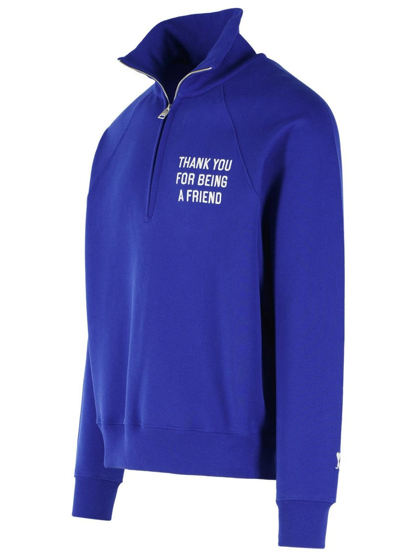 Ami Paris 'Thank You For Being A Friend' Blue Cotton Sweatshirt