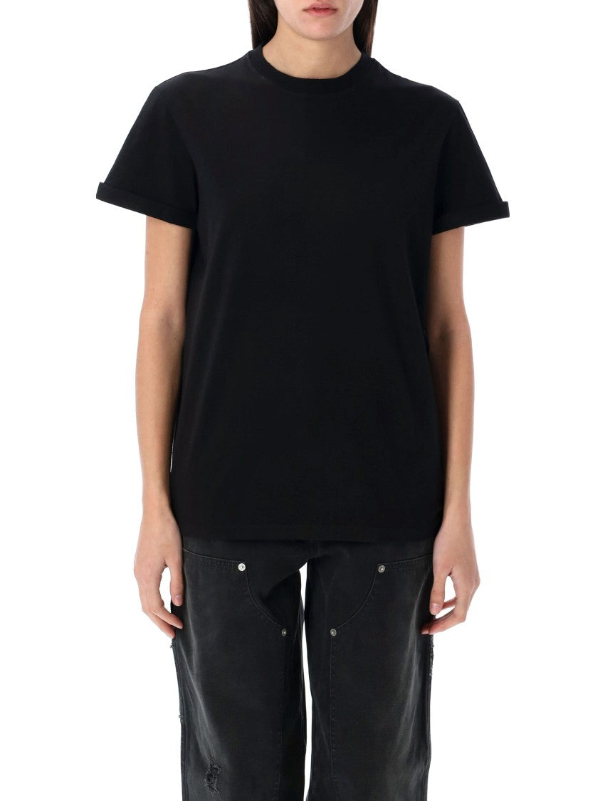 Golden Goose Black Distressed T-Shirt With Ribbed Neckline
