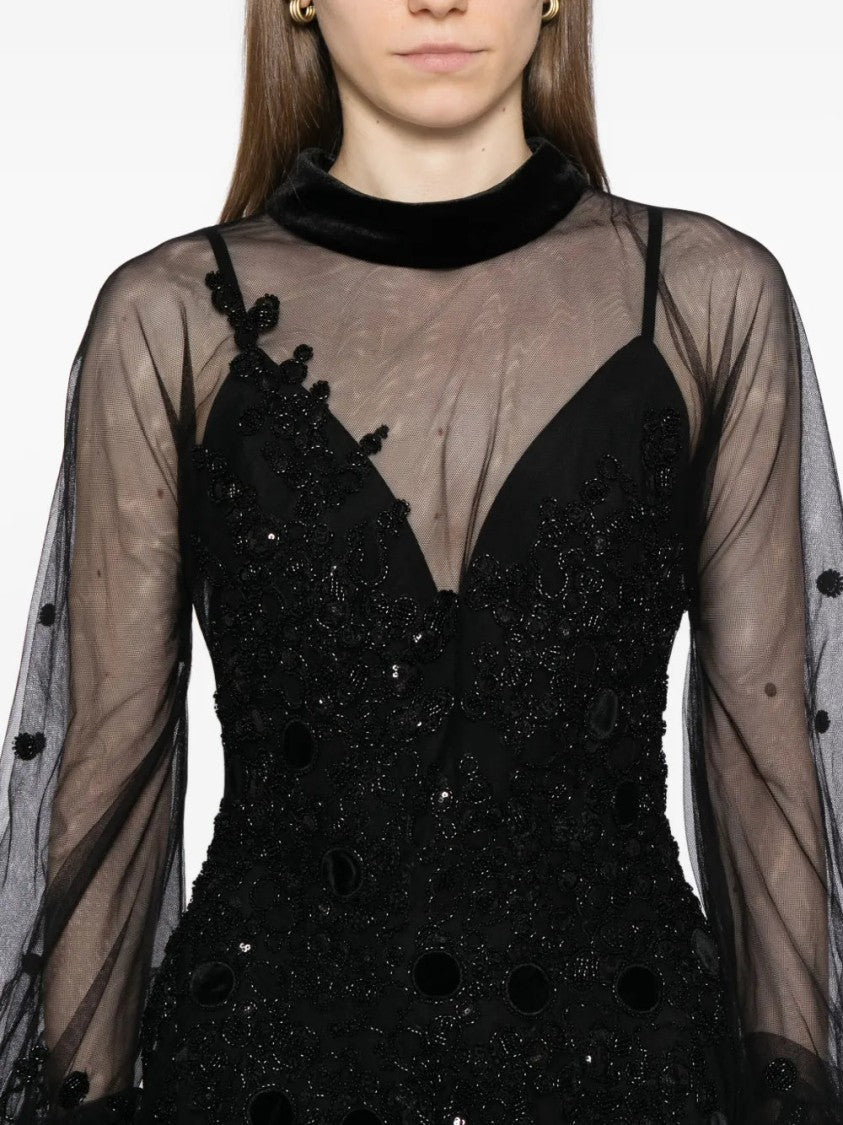 Saiid Kobeisy Embroidered Tulle Dress