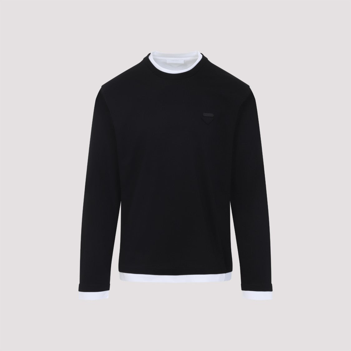 Prada Black Cotton Long Sleeves Crewneck Sweater