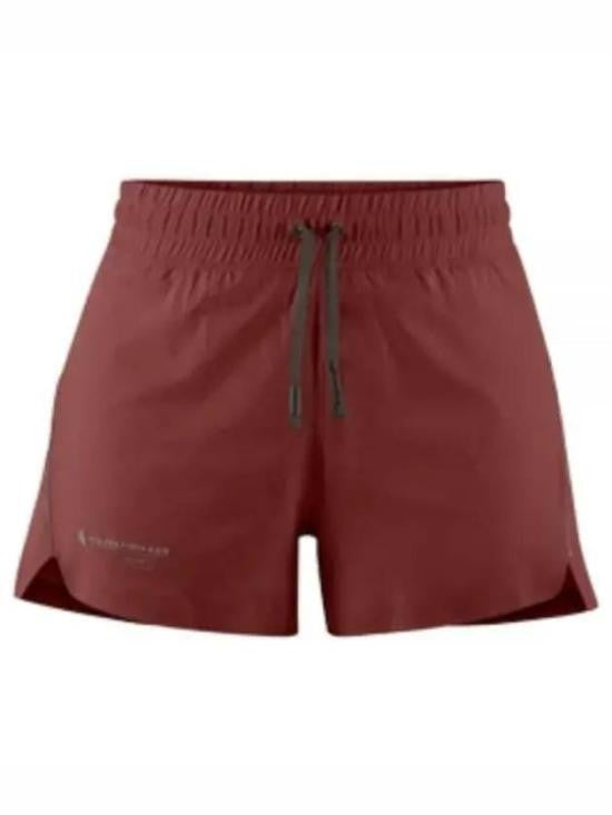 Klattermusen Streamlined Burgundy Shorts With Adjustable Waistband And Side Slits