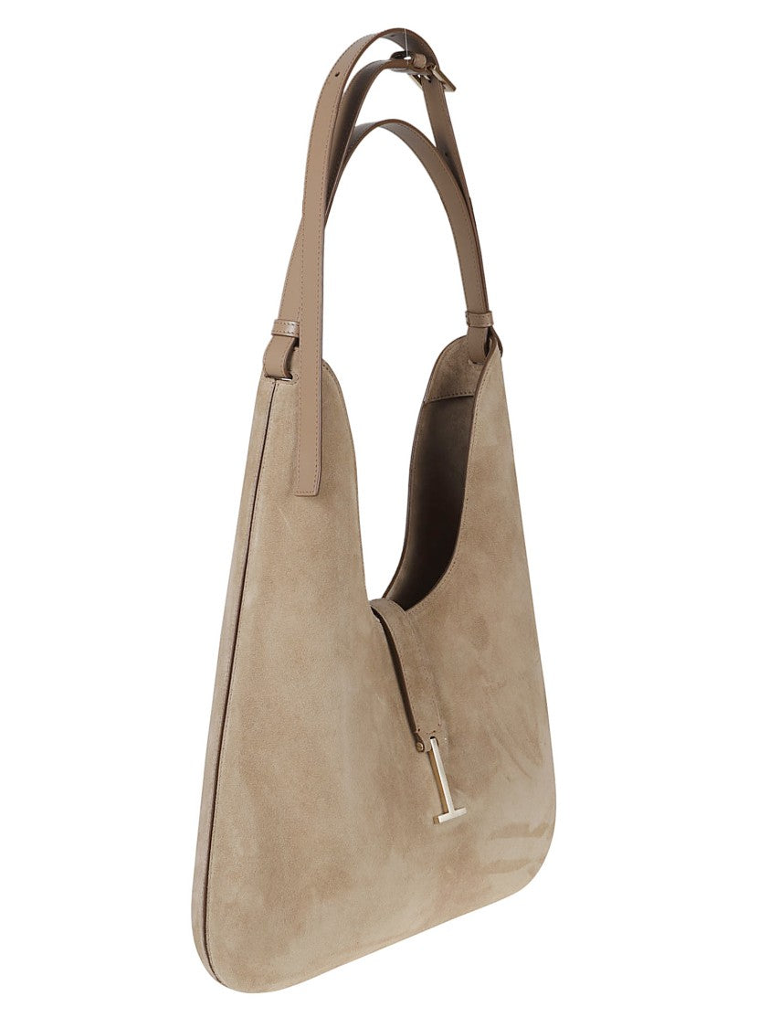 Tom Ford Beige Suede T-Bar Shoulder Bag