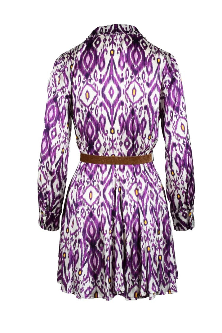Motel White Printed Viscose Mini Dress