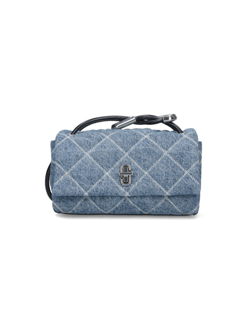 Marc Jacobs The Quilted Dual Chain Mini Shoulder Bag Denim