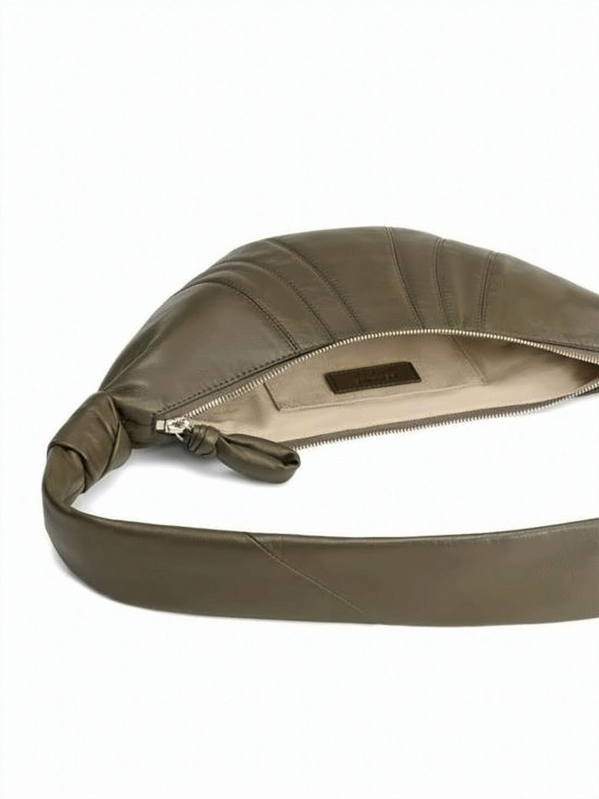 Lemaire Crescent-Shaped Shoulder Bag With Adjustable Strap And Zip Closure