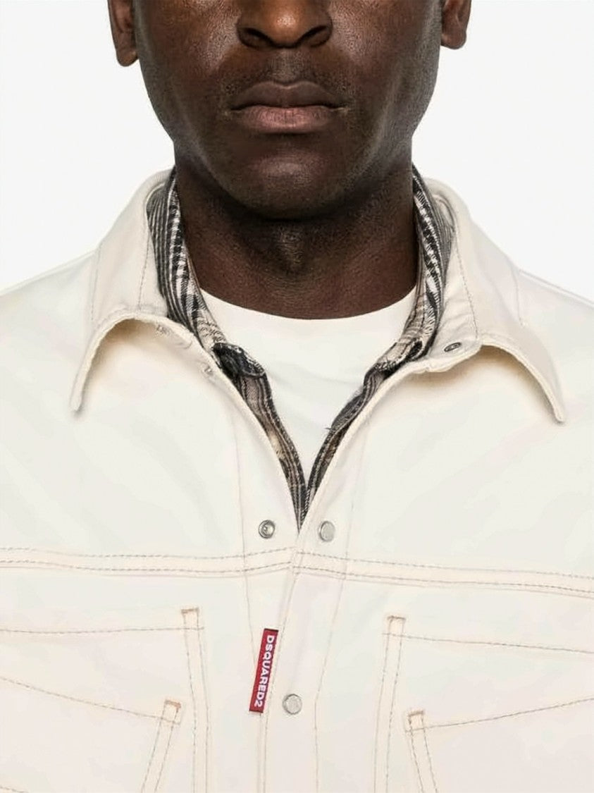Dsquared2 Structured Denim Jacket With Button-Down Front