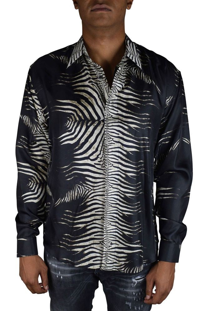 Roberto Cavalli Zebra Print Silk Shirt