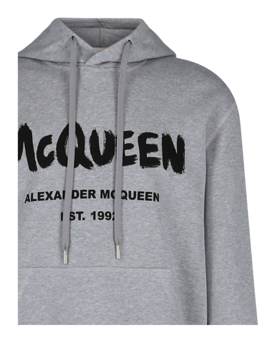 Alexander Mcqueen Graffiti Logo Hooded Sweatshirt