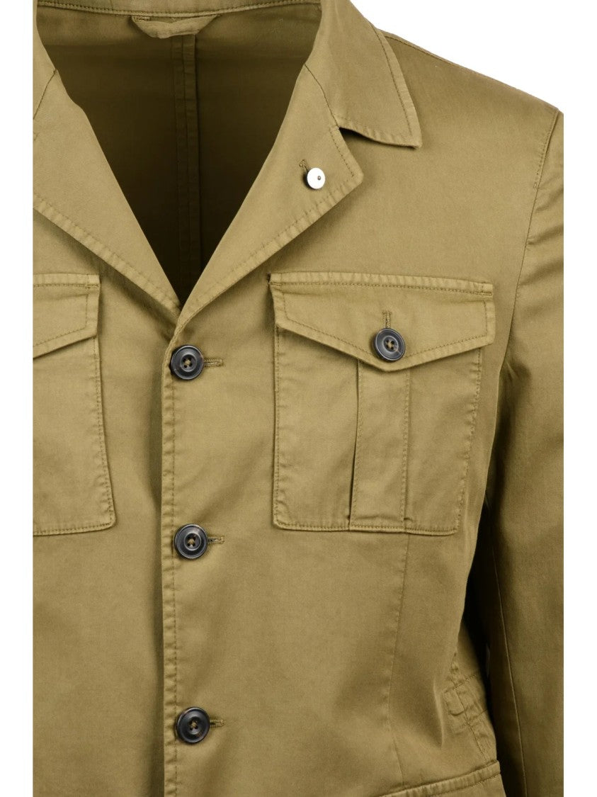 L.B.M. 1911 Cotton Stretch Sahariana Jacket With Functional Pockets