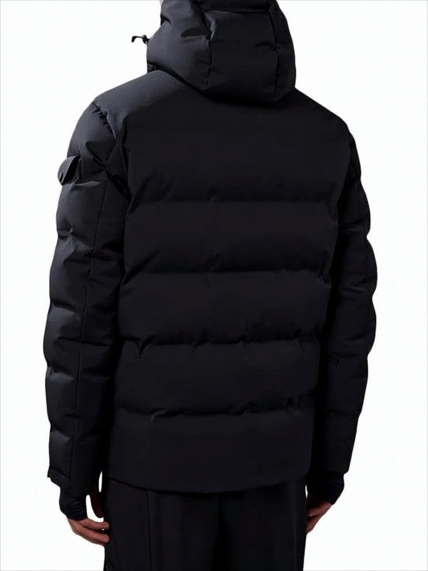 Moncler Matte Black Down Jacket With Detachable Hood