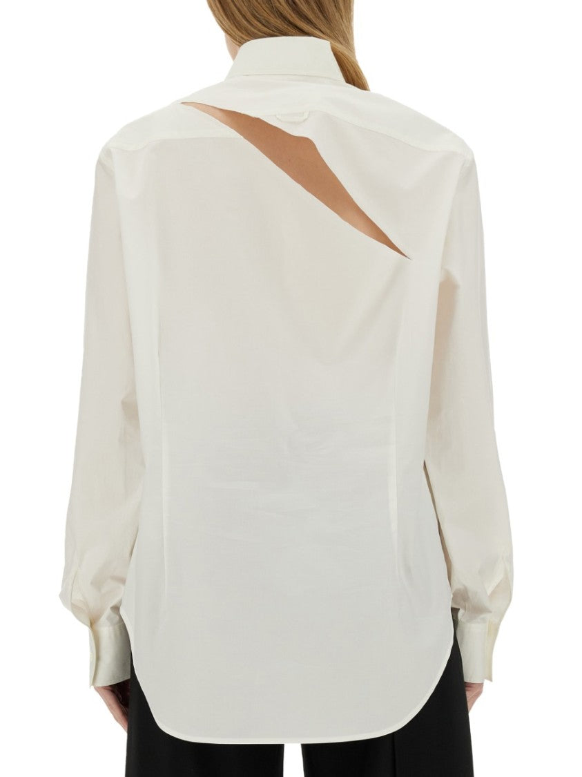 Mm6 By Maison Margiela White Cotton Oversize Fit Shirt